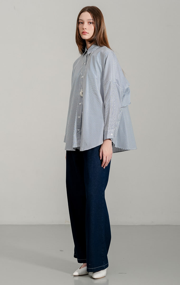 Dayle Top Dark Blue Striped