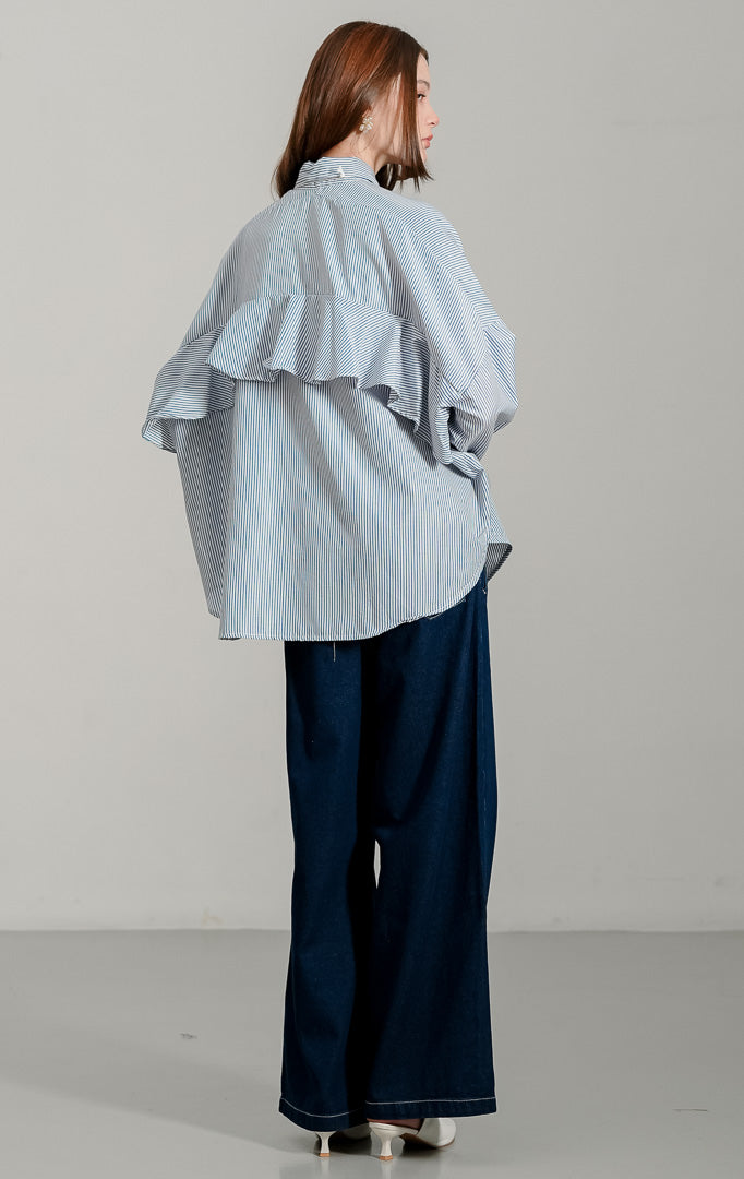 Dayle Top Dark Blue Striped