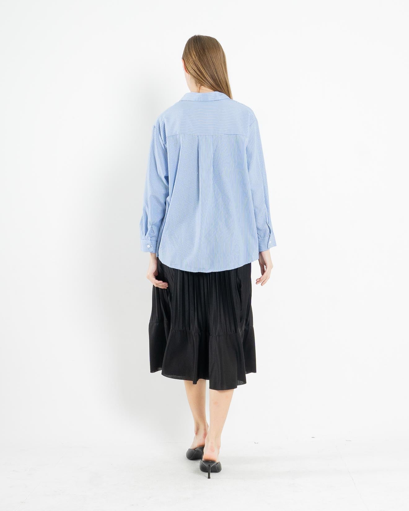 Debora Oversized Stripe Blue Shirt – 186113