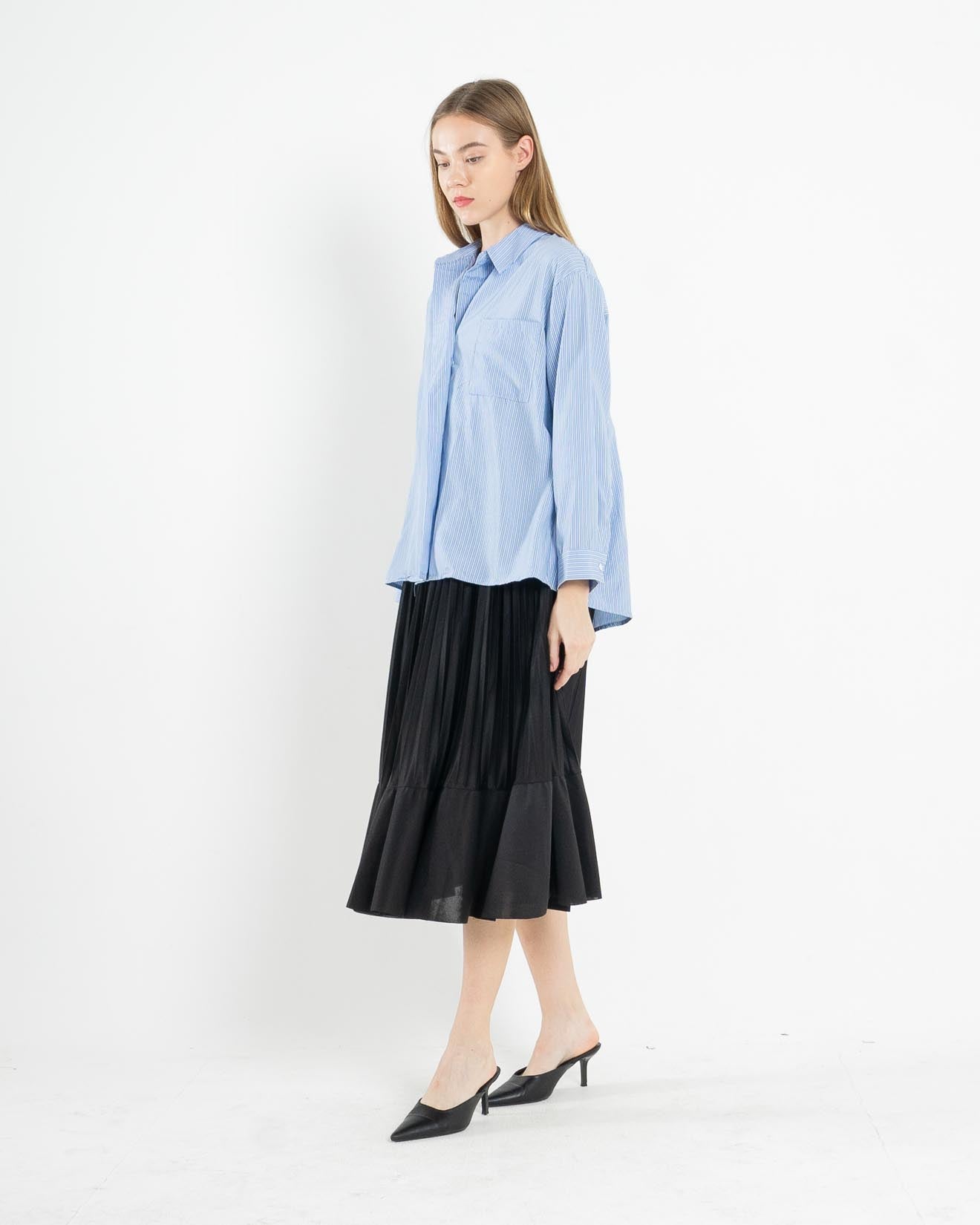 Debora Oversized Stripe Blue Shirt – 186113
