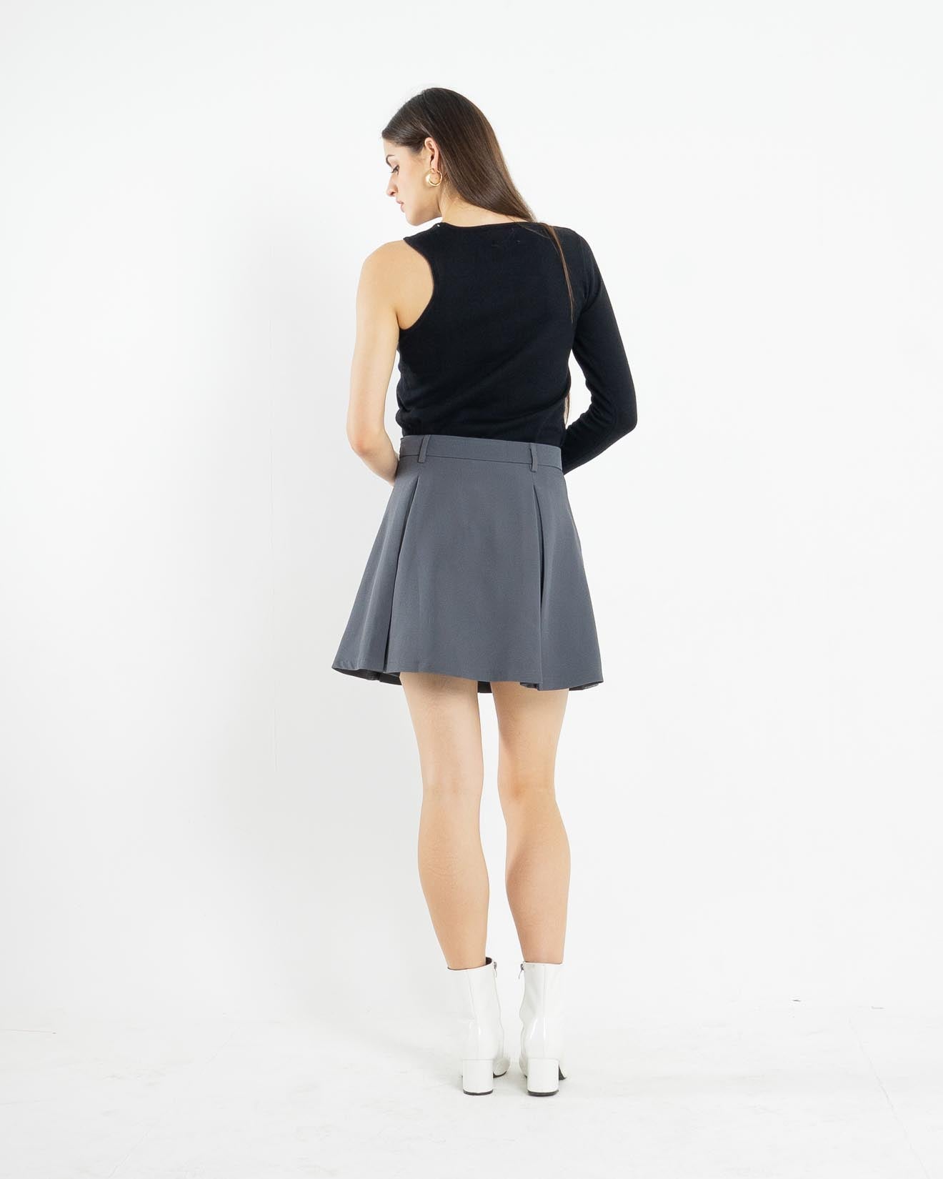 Luna Half Sleeve Black Top – 186373