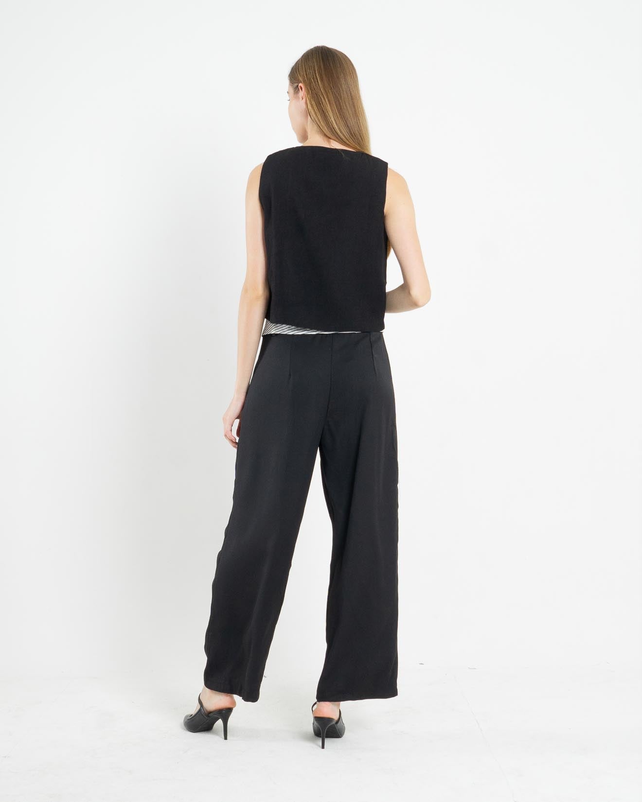 Palomi Cropped Black Vest – 186965