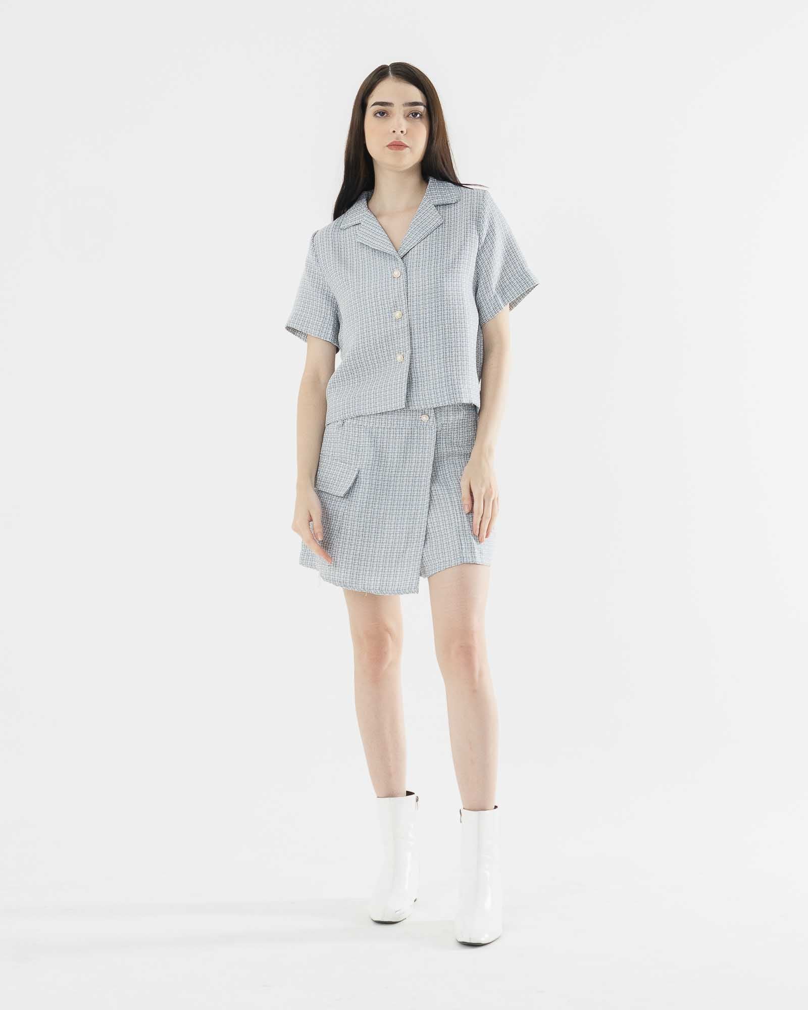 Rika Tweed Grey Skort - 286928