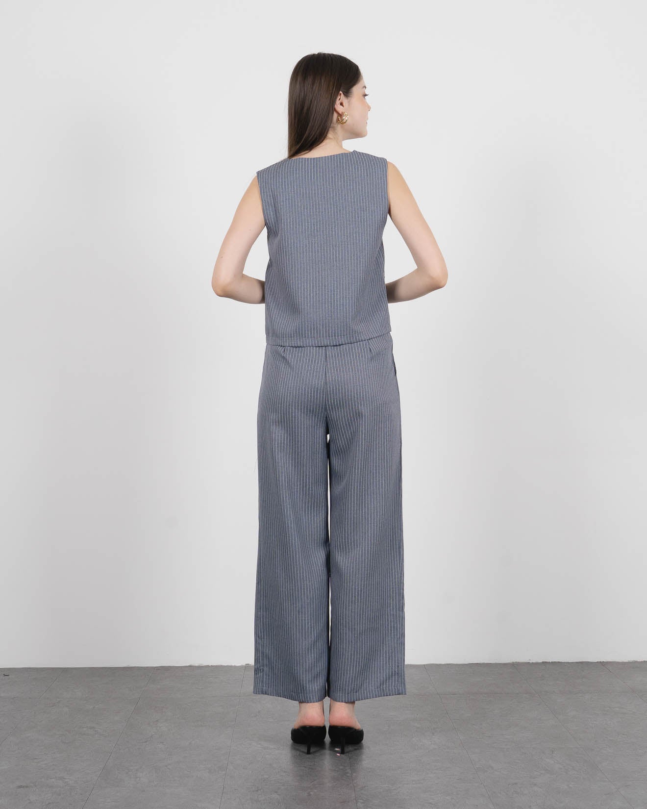 Carra Stripped Grey Vest – 187952