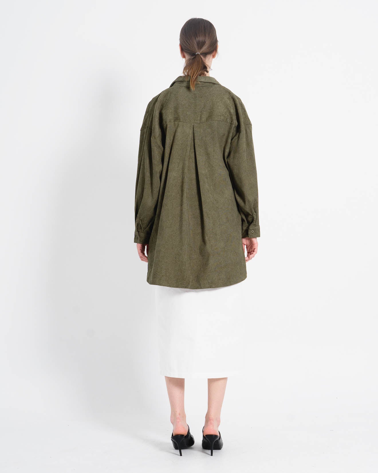 Jiso Corduroy Oversized Army Shirt – Kemeja Lengan Panjang Wanita ( RESTOCK ) - 188660