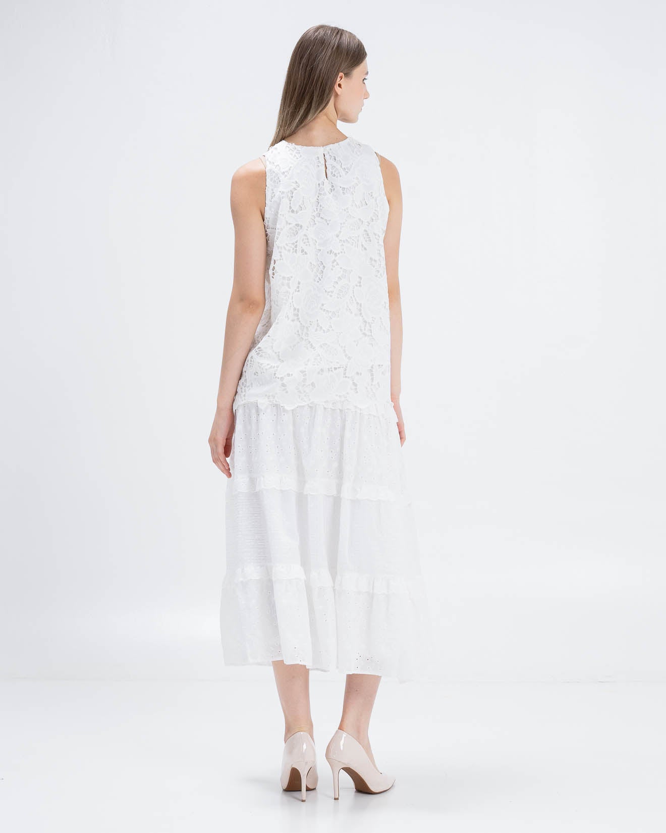 Delanie Crochet White Top – Blouse Wanita Mewah - 189928