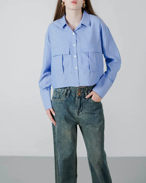 Ilona Striped Shirt Blue