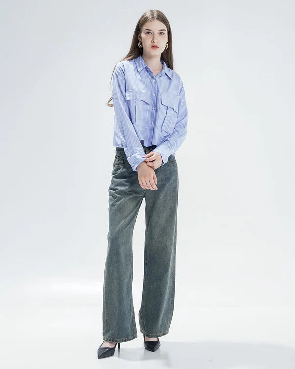 Ilona Striped Shirt Blue