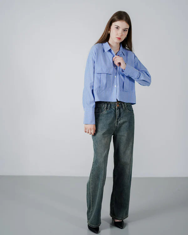 Ilona Striped Shirt Blue