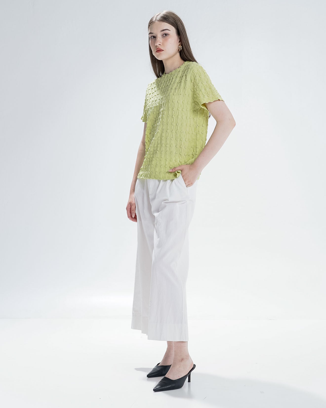 Corry Textured Lime Top – Atasan Rajut Wanita - 190209