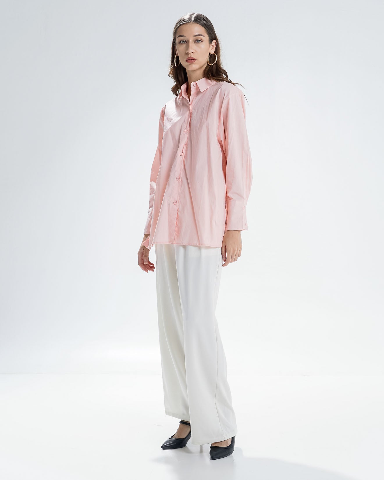 Arina Oversized Pink Shirt - Kemeja Wanita Kasual - 190214