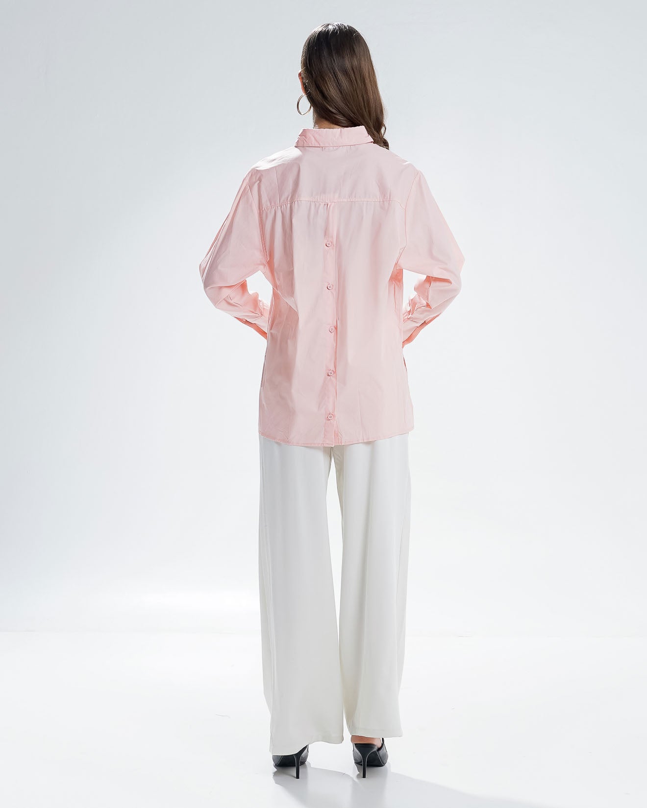 Arina Oversized Pink Shirt - Kemeja Wanita Kasual - 190214