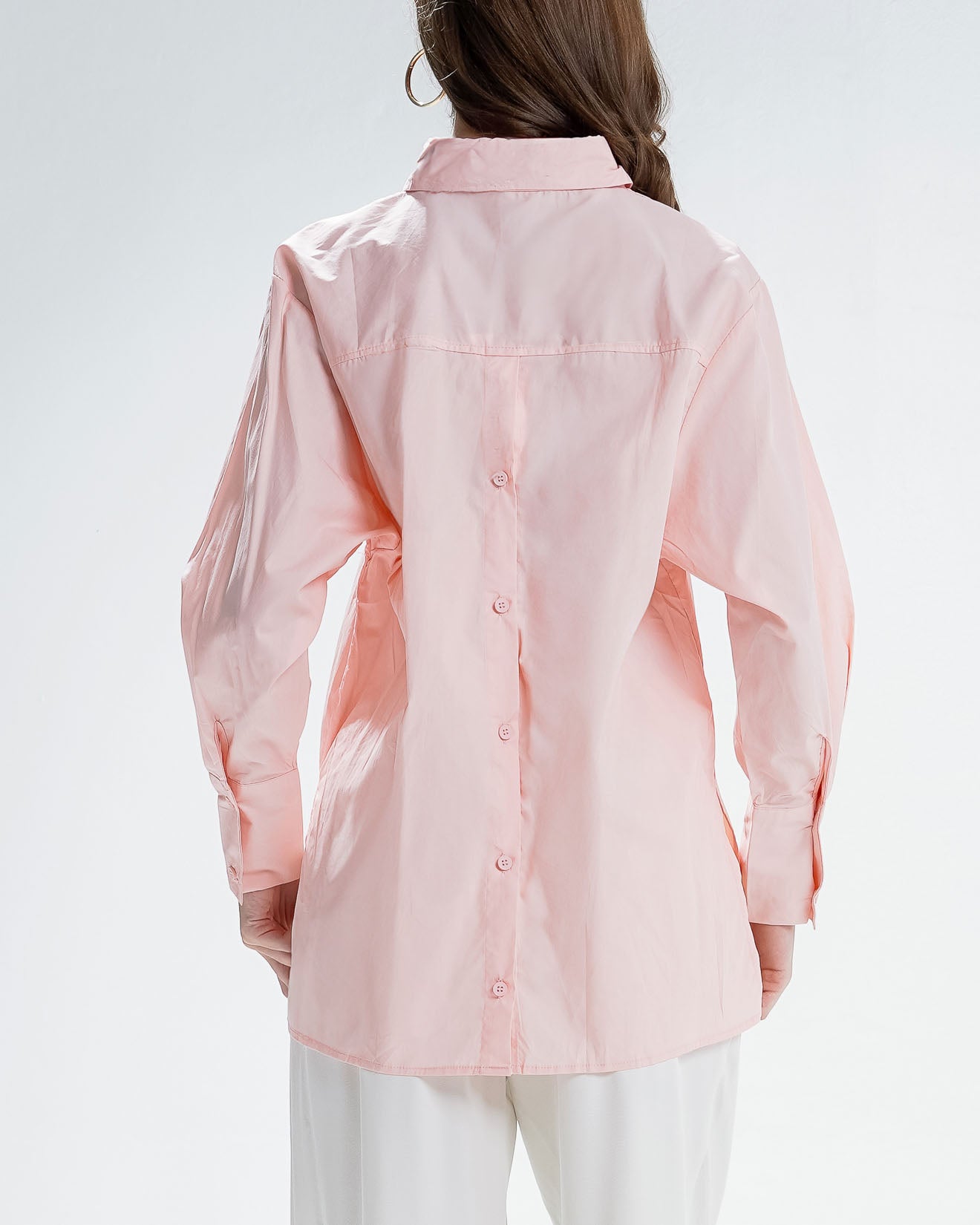 Arina Oversized Pink Shirt - Kemeja Wanita Kasual - 190214