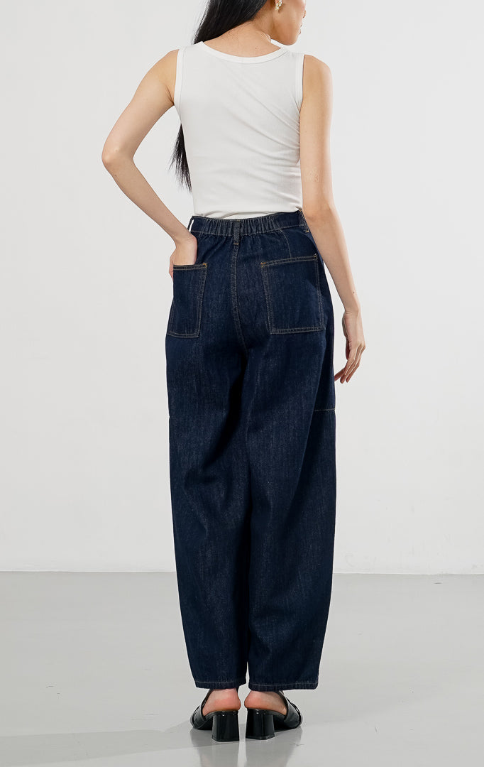 Brion Barrel Pants Dark Denim