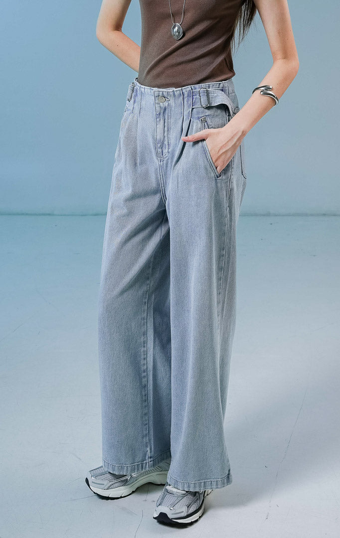 Luneth Pants Light Denim