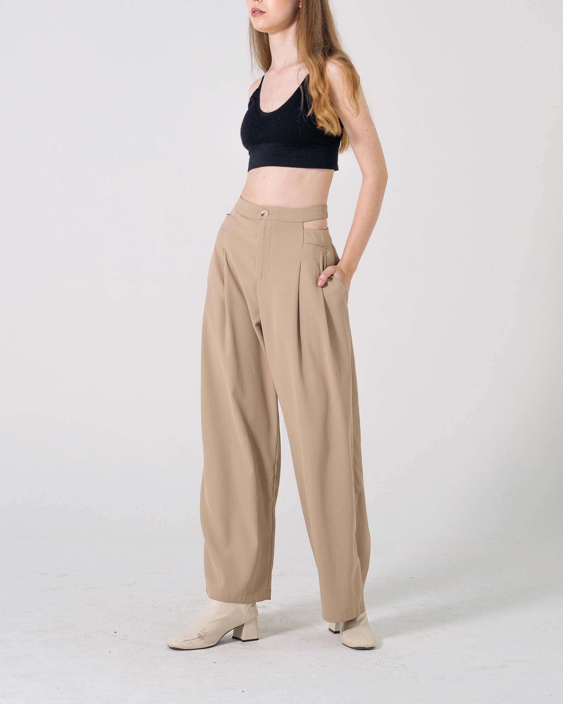 MT Octave Cut Out Brown Pants - 286946