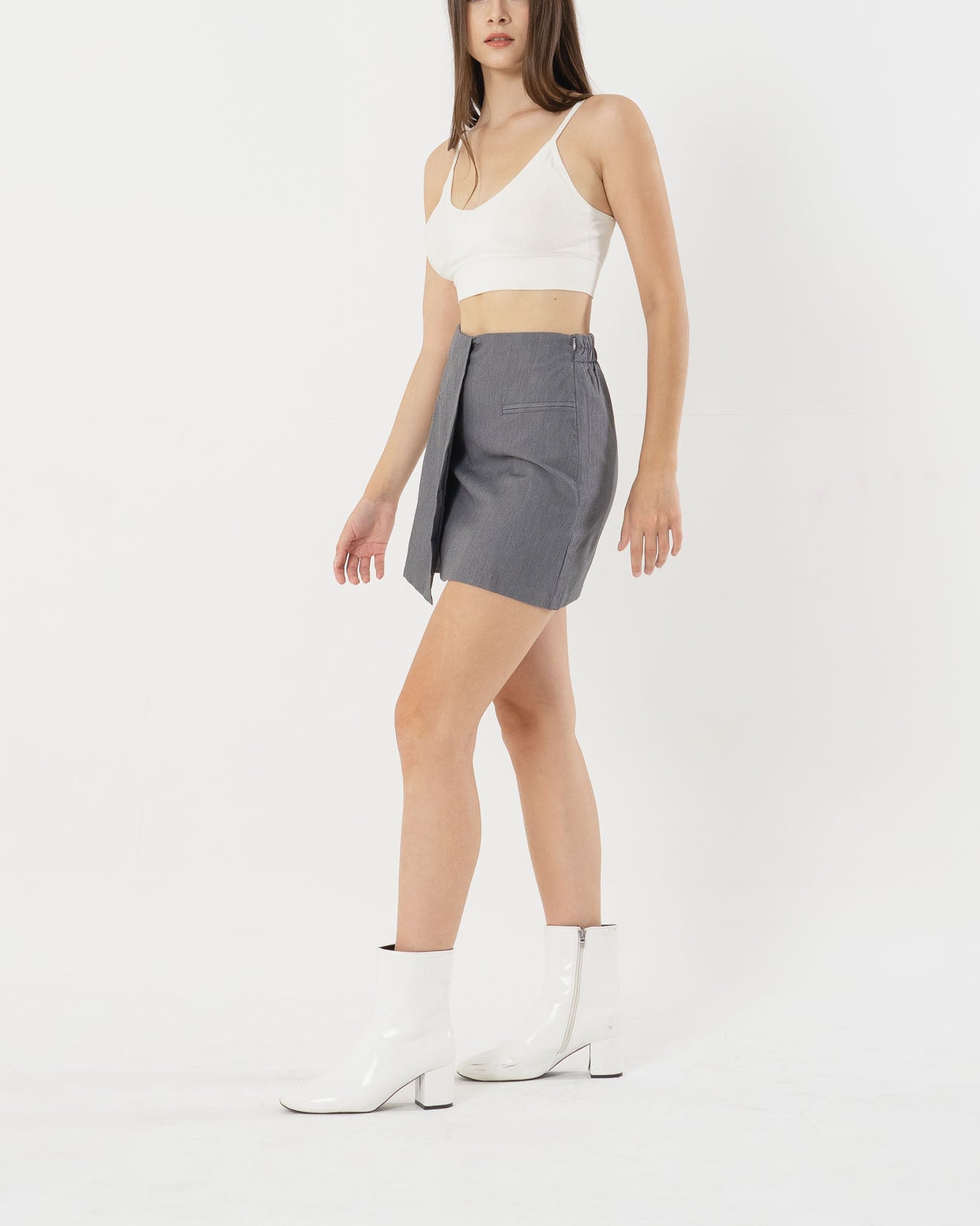 Charlie Foldover Grey Skort - 287905
