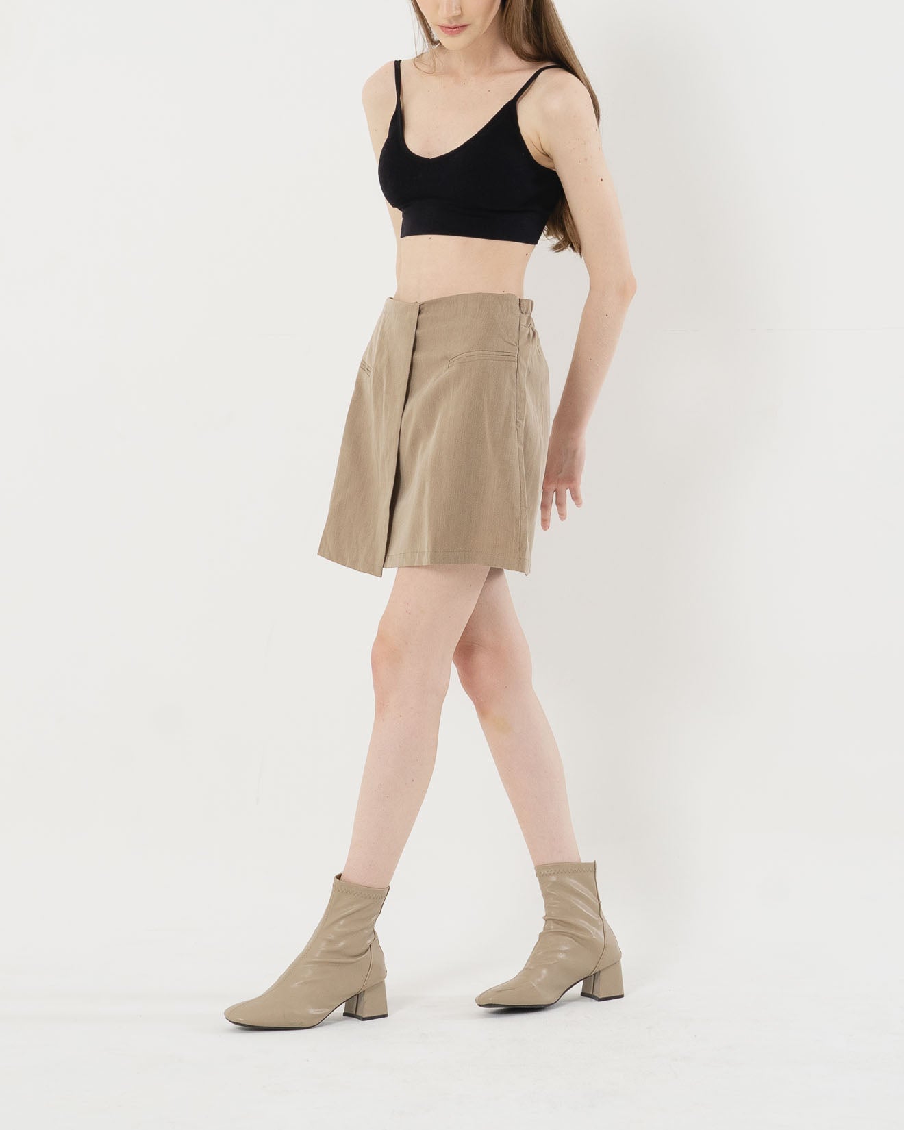 Charlie Foldover Brown Skort - 287958