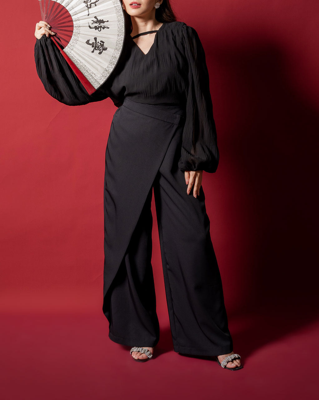 CNY Dandelion Wrap Black Pants – 288206