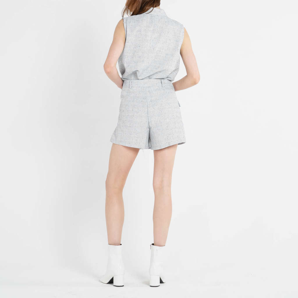 Yeri Tweed Grey Skort – Skort Casual Wanita - 288409