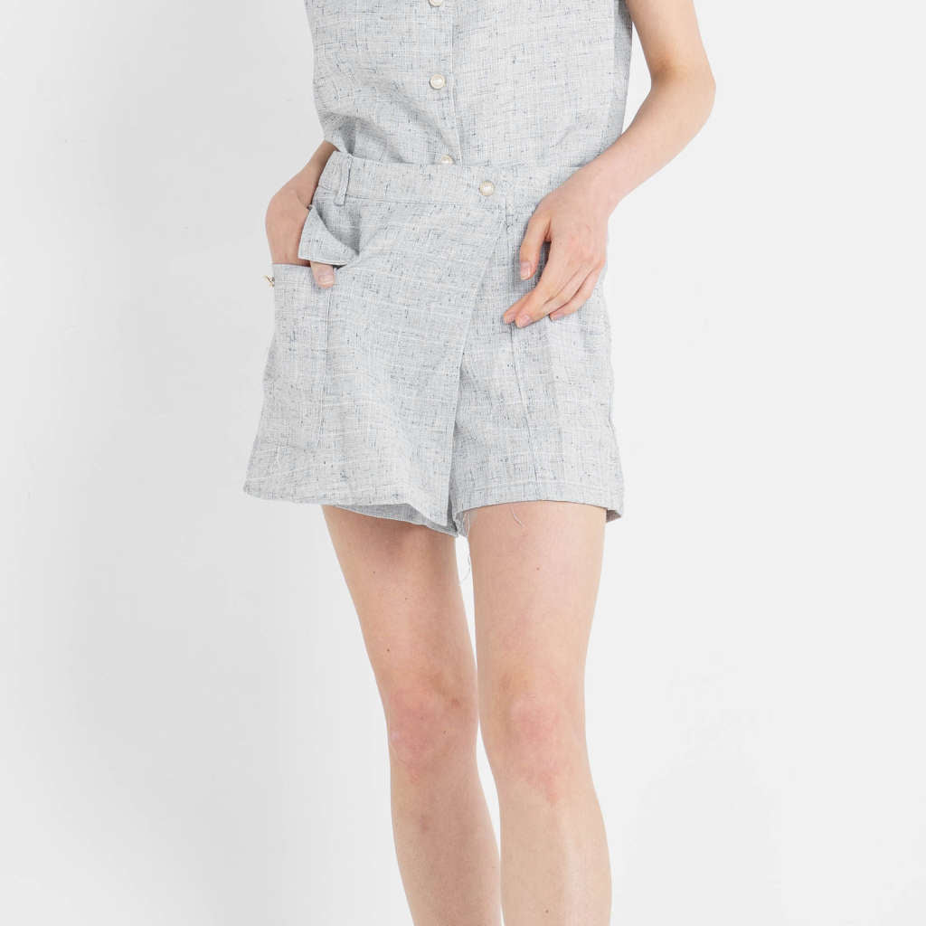 Yeri Tweed Grey Skort – Skort Casual Wanita - 288409