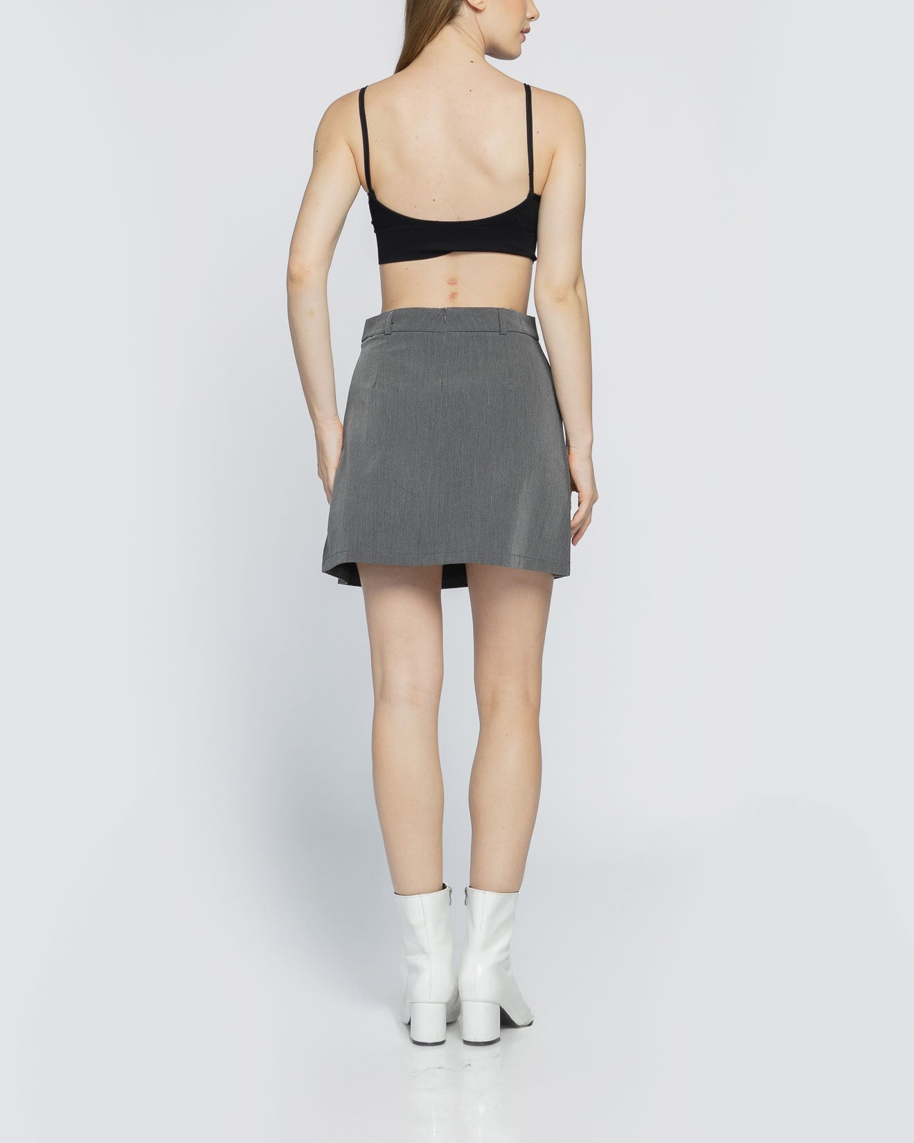 Arina Half Pleats Grey Skort - 288526