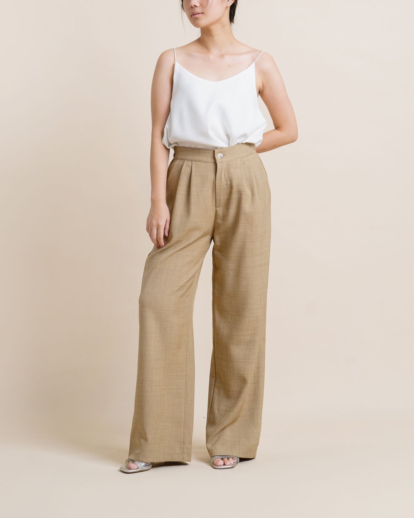 CNY Mandarin Wide Leg Brown Pants – 288935