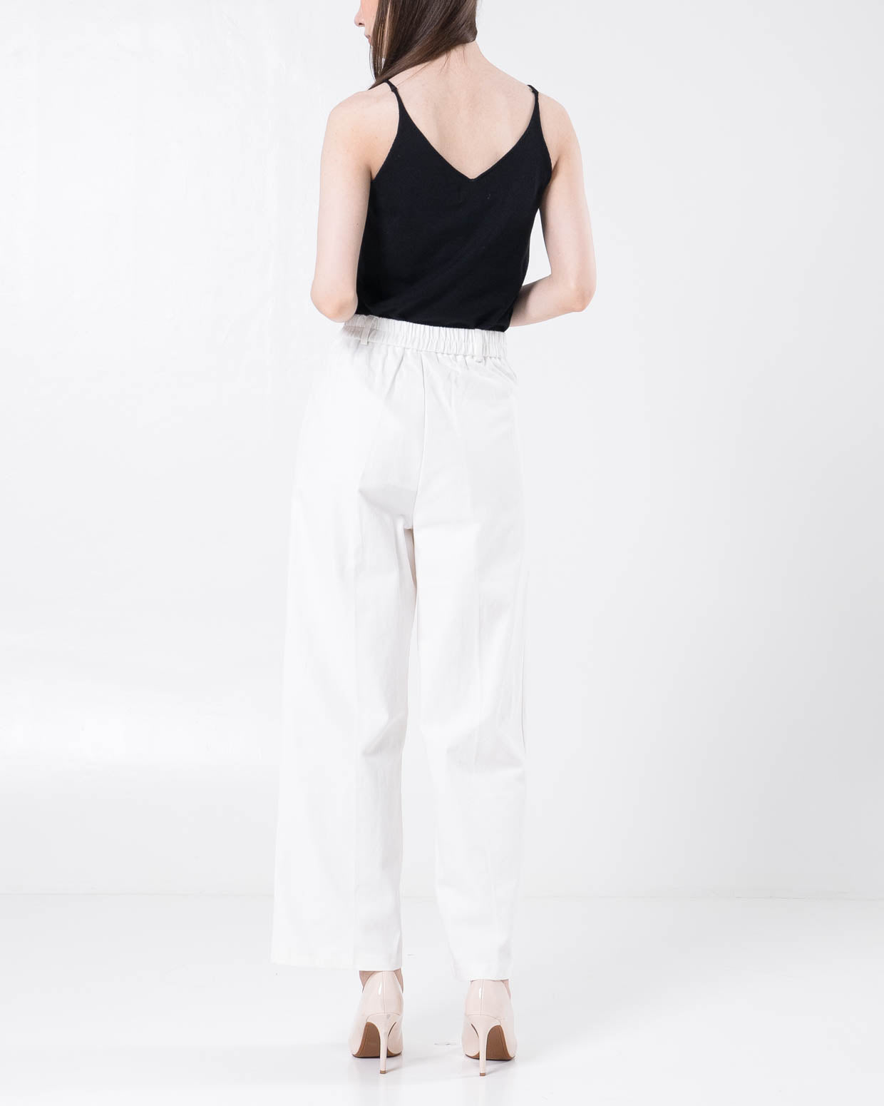 Cecilio Straight Cotton White Pants – Celana panjang Wanita - 289520