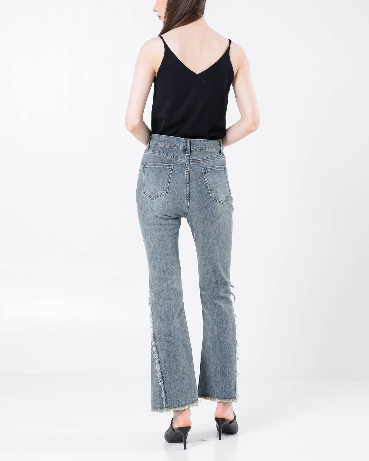 Arla Fringe Cut-Bray Denim Pants – Celana Panjang Wanita - 289814