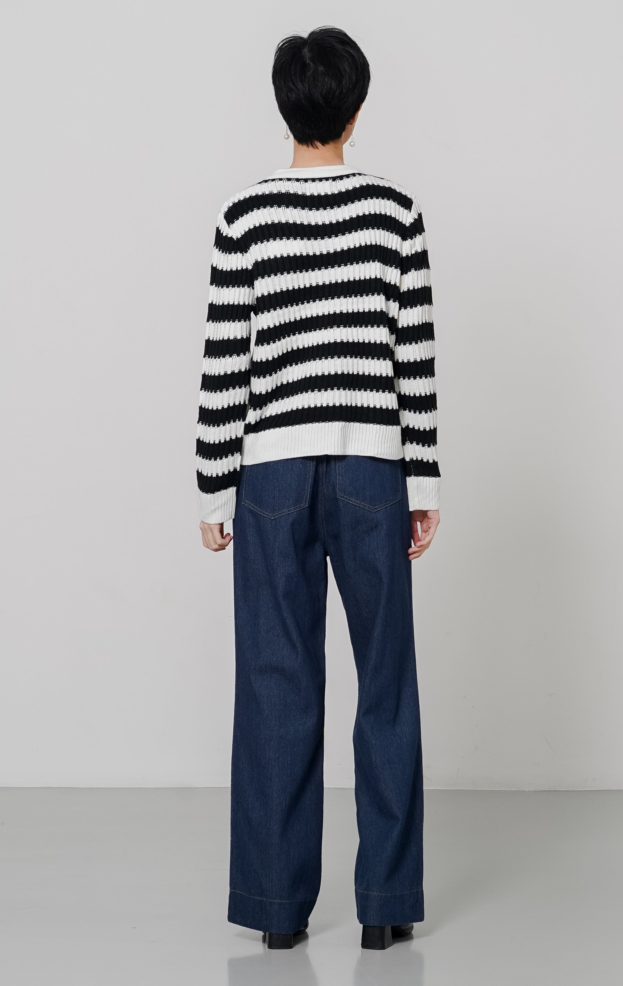 Celina Cardigan Black Striped