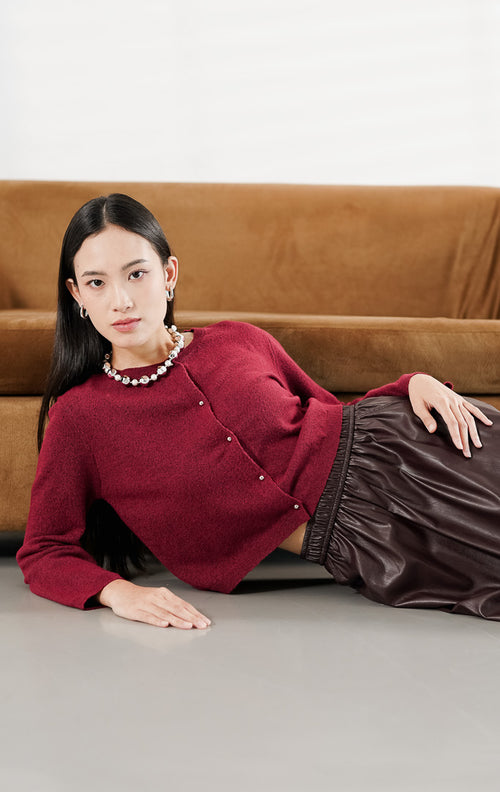 Enoa Cardigan Maroon
