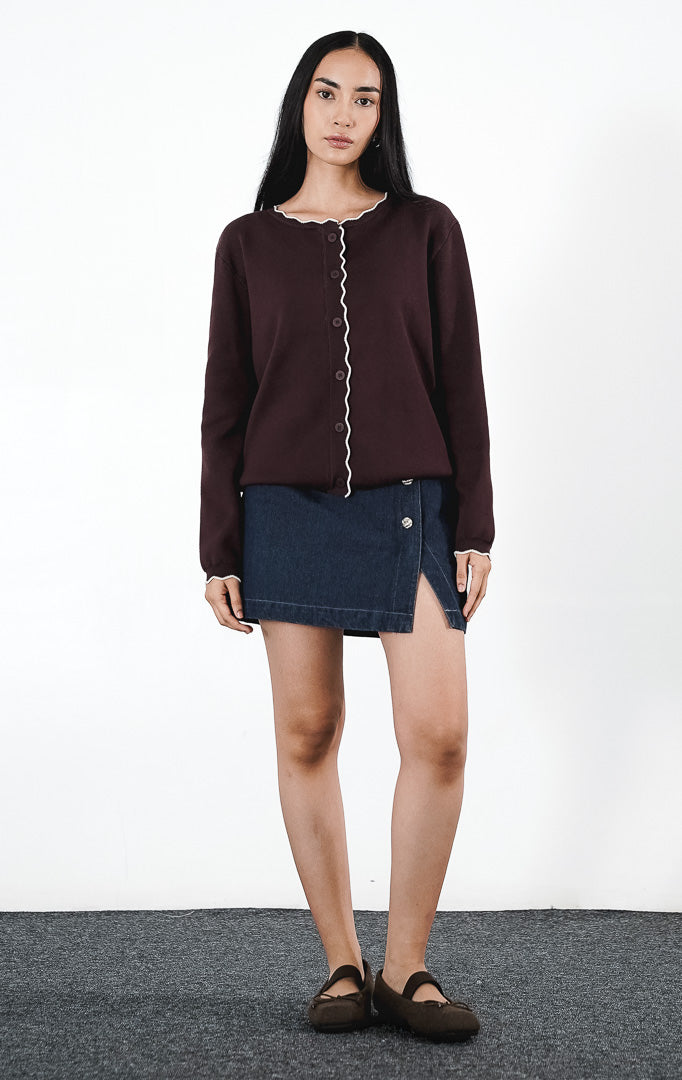 Belucci Cardigan Dark Brown