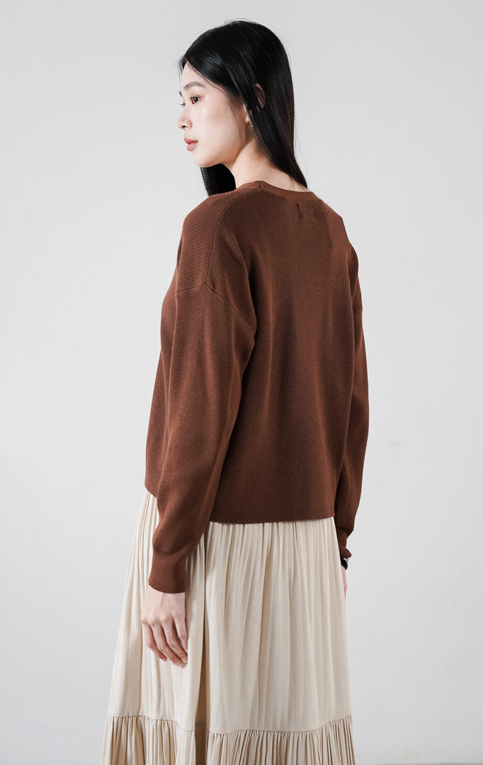 Delphine Cardigan Dark Brown