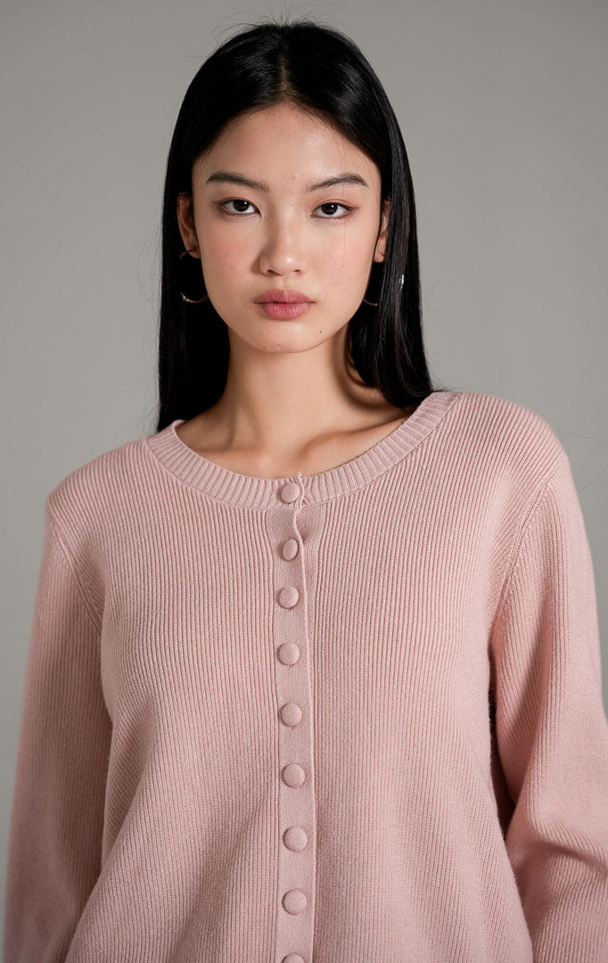 Hermione Cardigan Dusty Pink