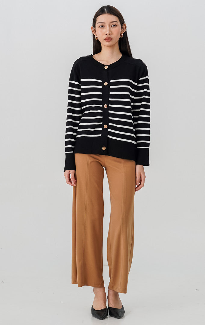 Aurelie Cardigan Black Striped