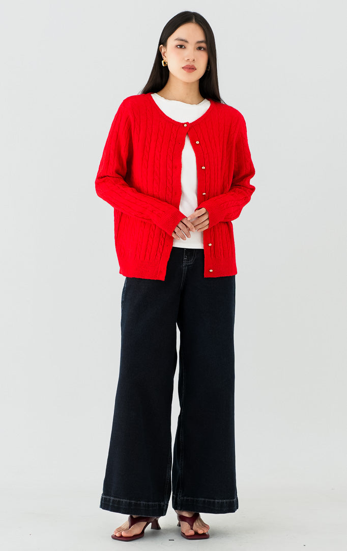 Issac Cardigan Red