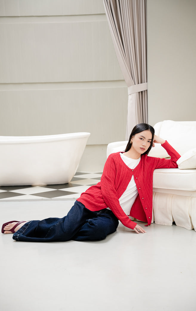 Issac Cardigan Red