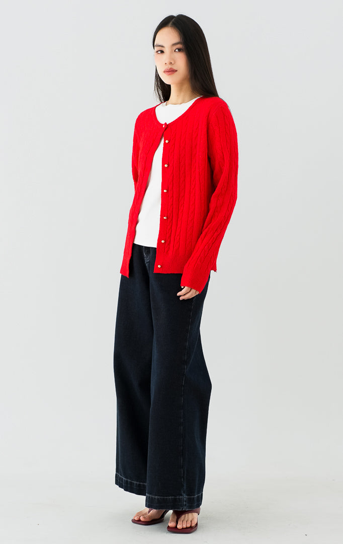 Issac Cardigan Red