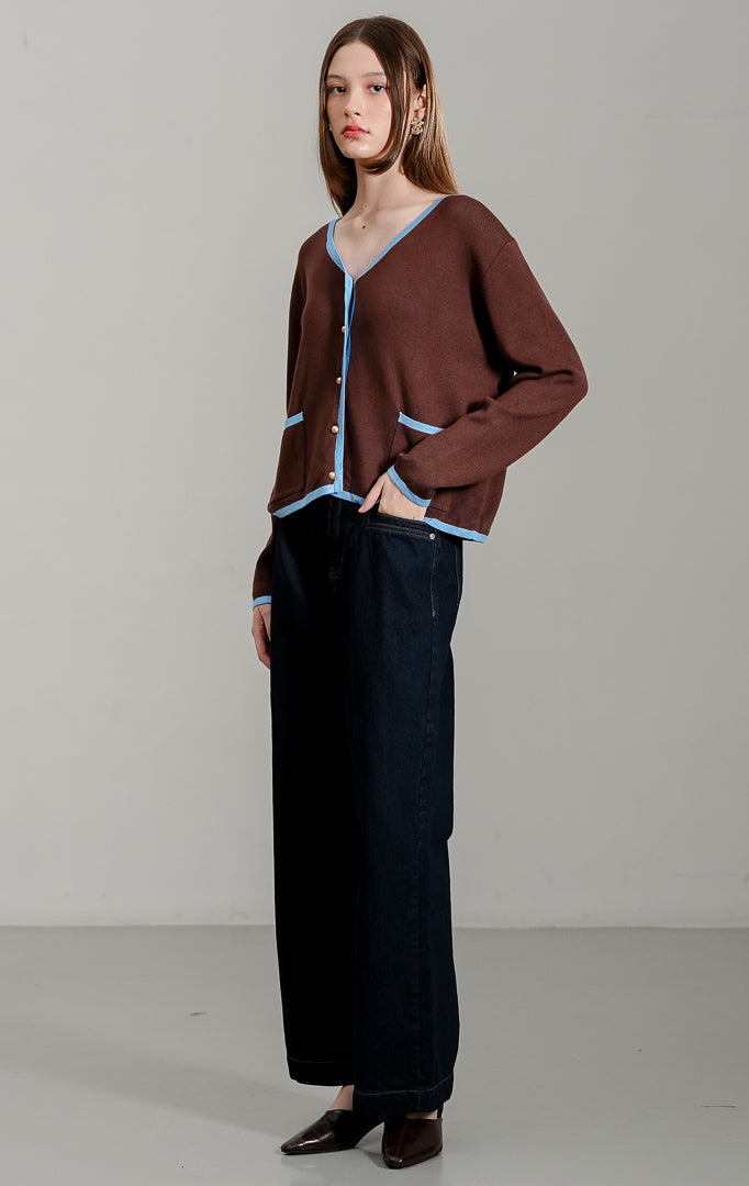 Darien Cardigan Dark Brown