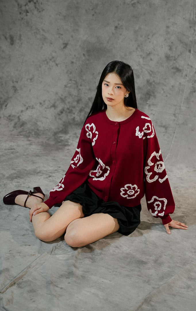 Emmelie Cardigan Maroon