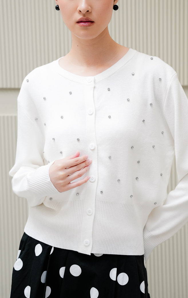 Daimen Cardigan White