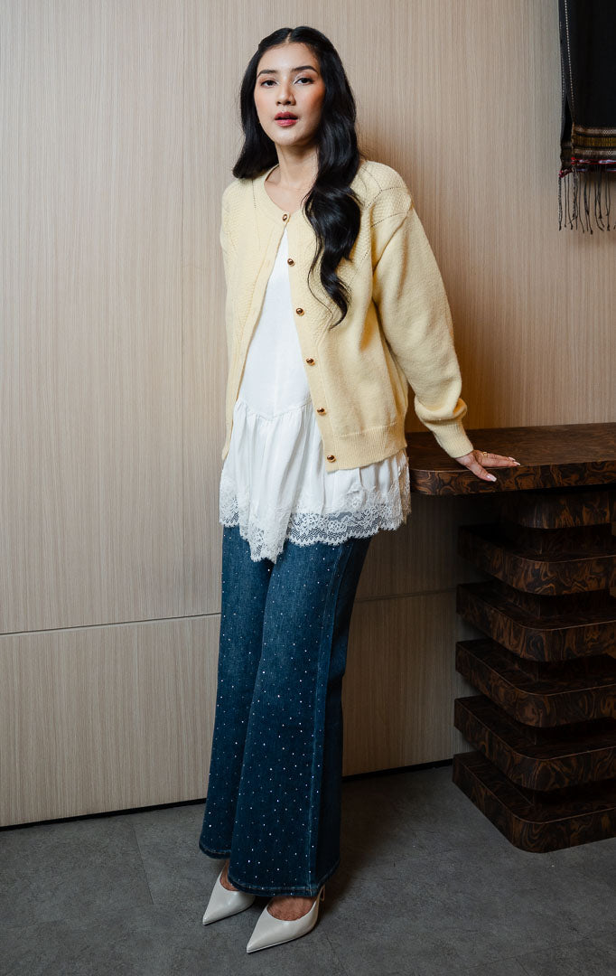 SF Isvelia Cardigan Butter Yellow
