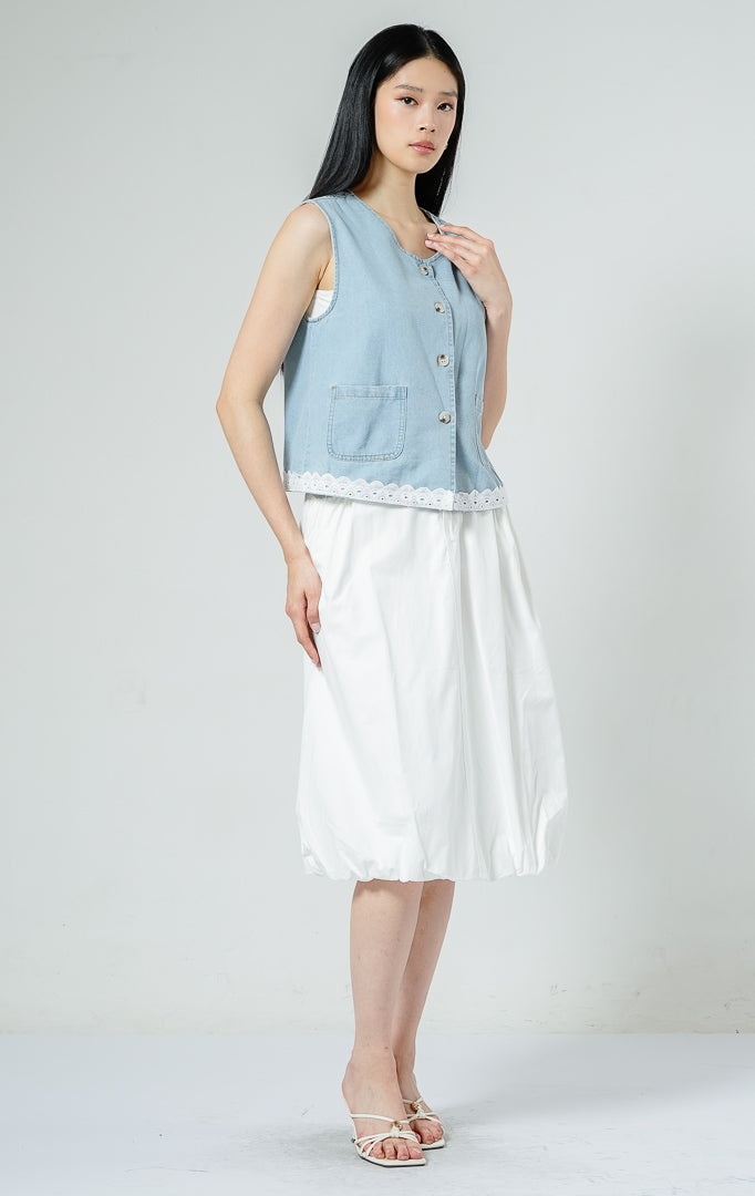 Flossie Vest Light Denim