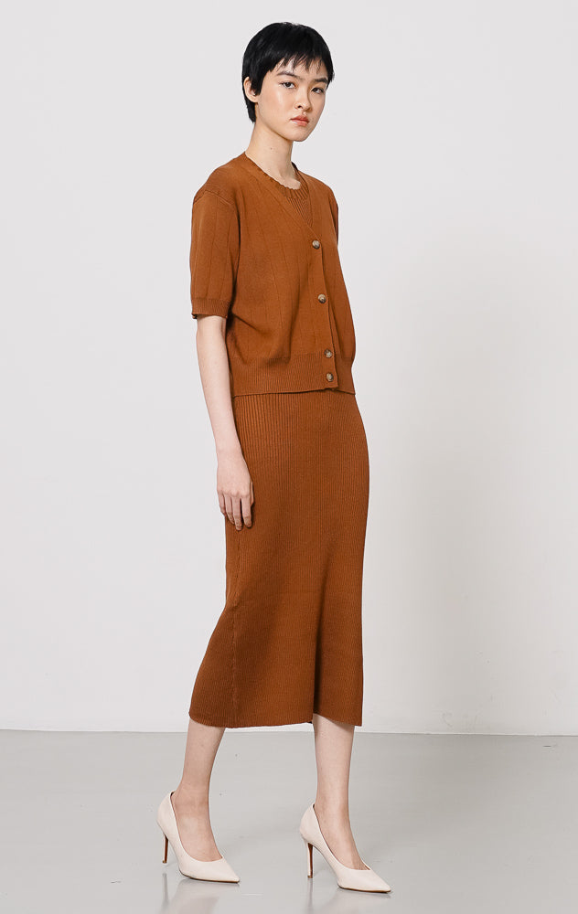 Sharon Dress Set Dark Brown