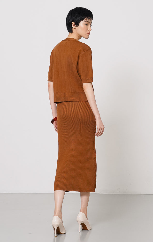 Sharon Dress Set Dark Brown