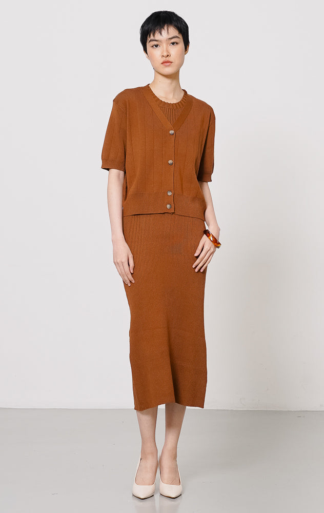 Sharon Dress Set Dark Brown