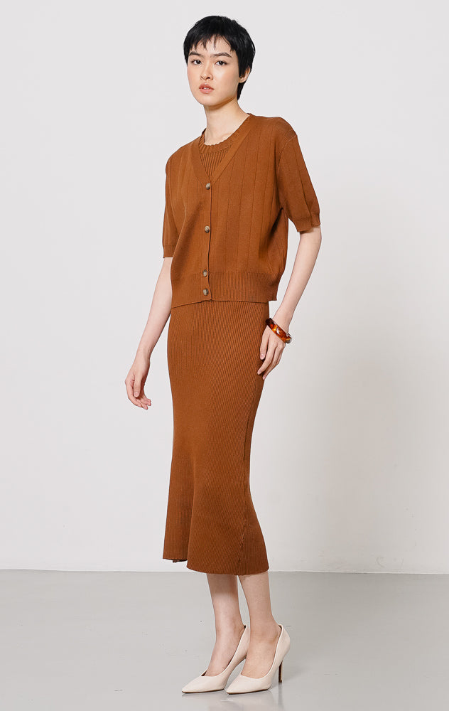Sharon Dress Set Dark Brown