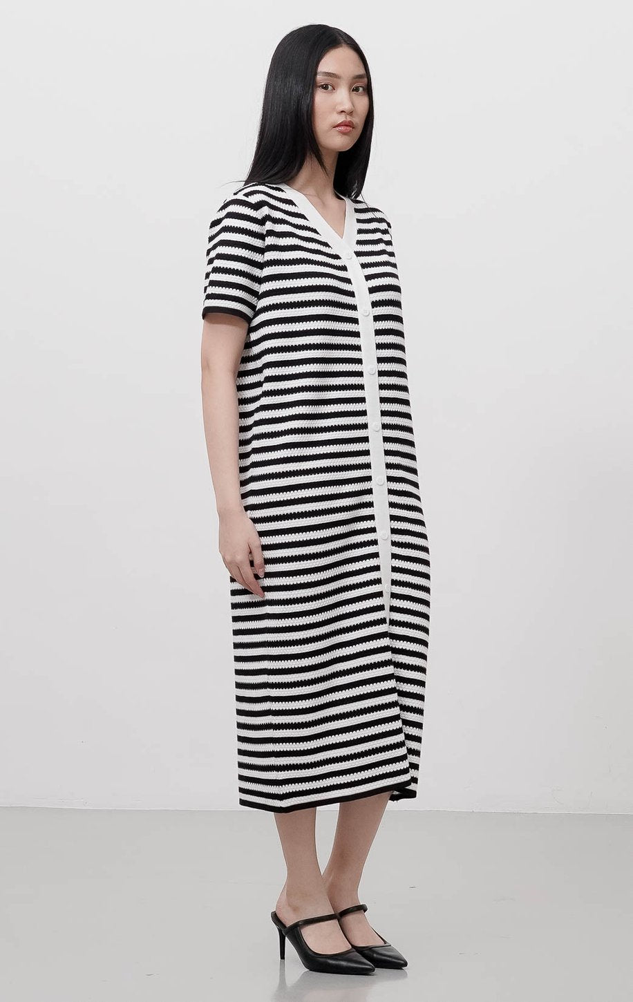 Syella Dress Black Striped