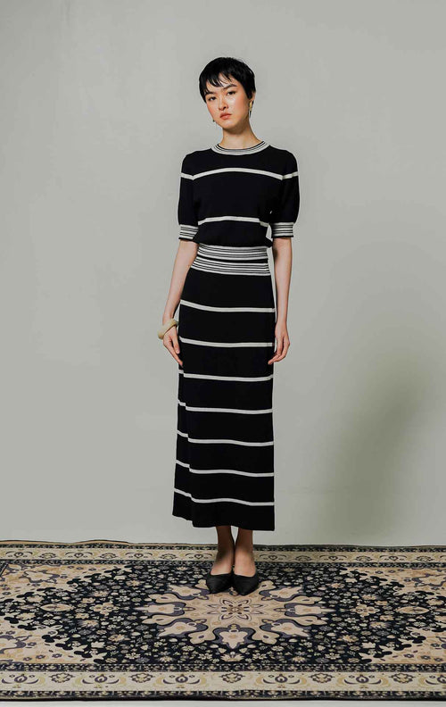 Esmeralda Knit Set Black Striped