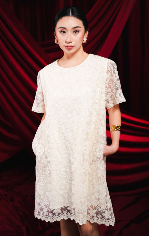 CNY Daffodil Dress Ivory